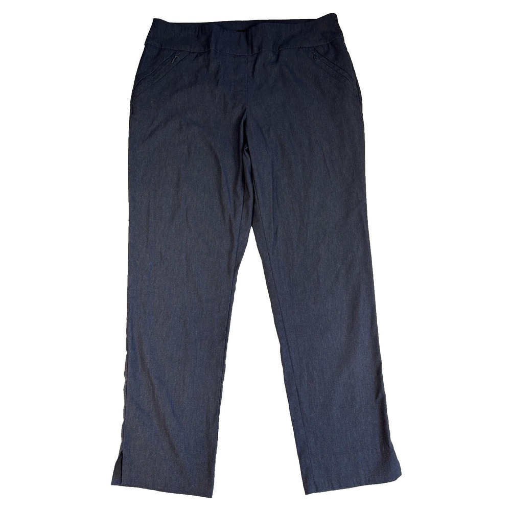 Renuar Women's 12 Blue Pull On Ankle Pants Comfort Office Essential Capsule